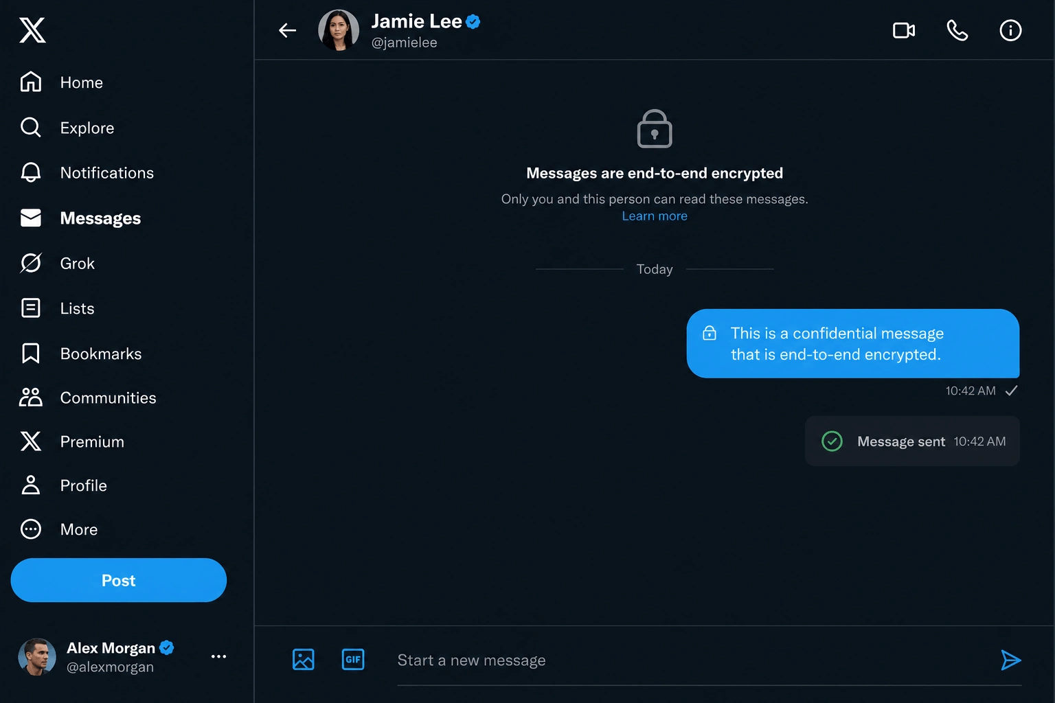 Send X Chat end-to-end encrypted direct messages on Twitter X with TW DM Bot